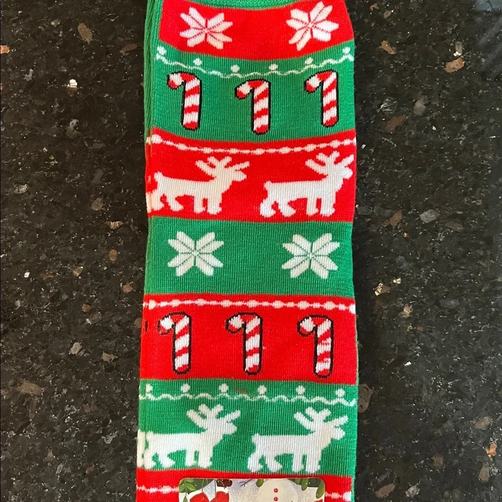 🇺🇸Festive Holiday Socks Set - candy cane & Santa hats & treats